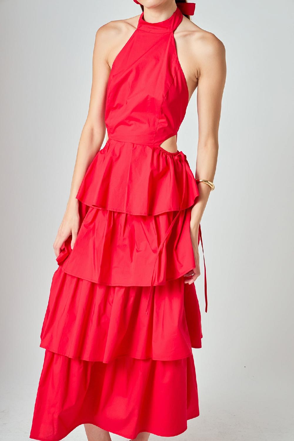 Endless Rose Halter Maxi Dress RED