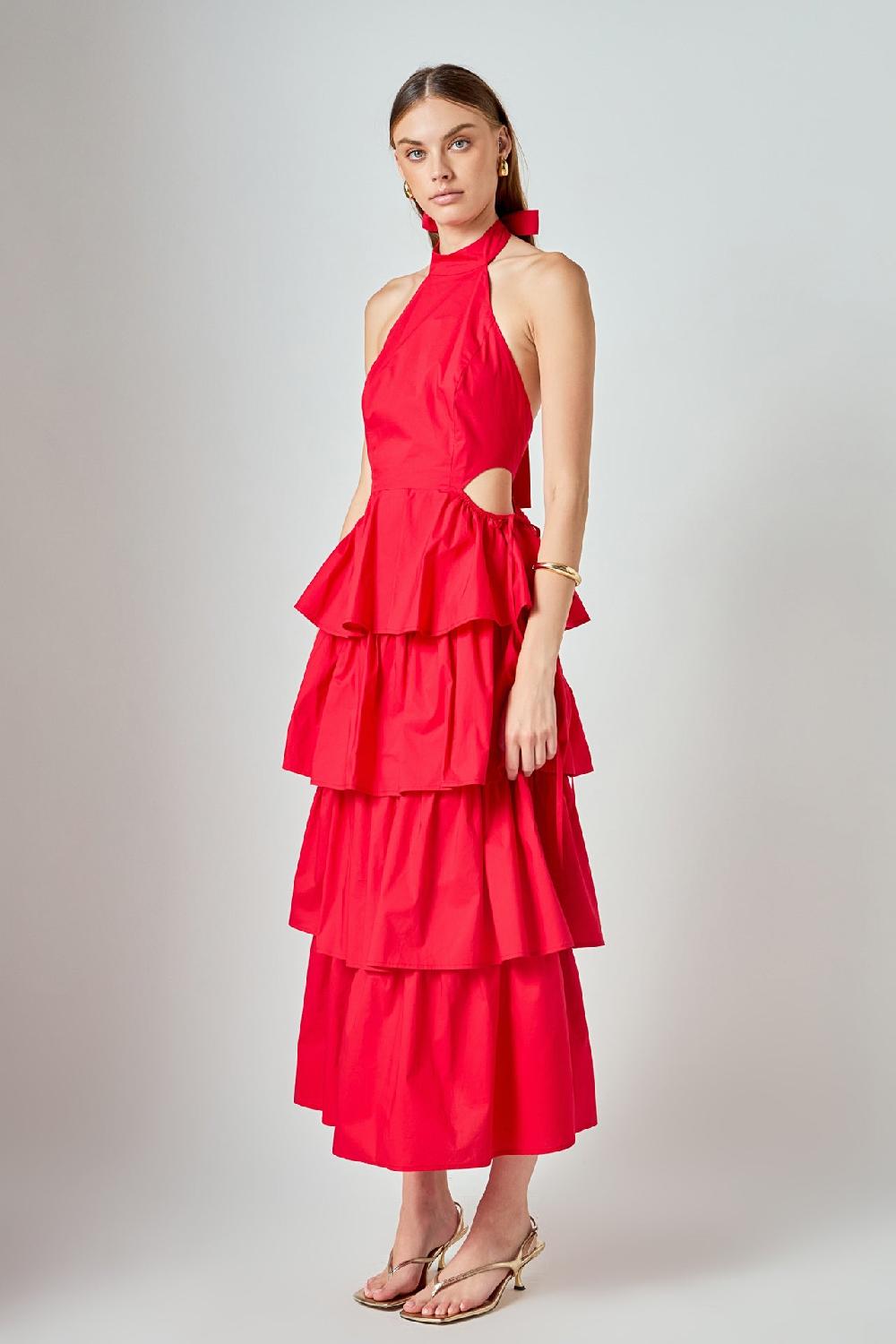 Endless Rose Halter Maxi Dress RED