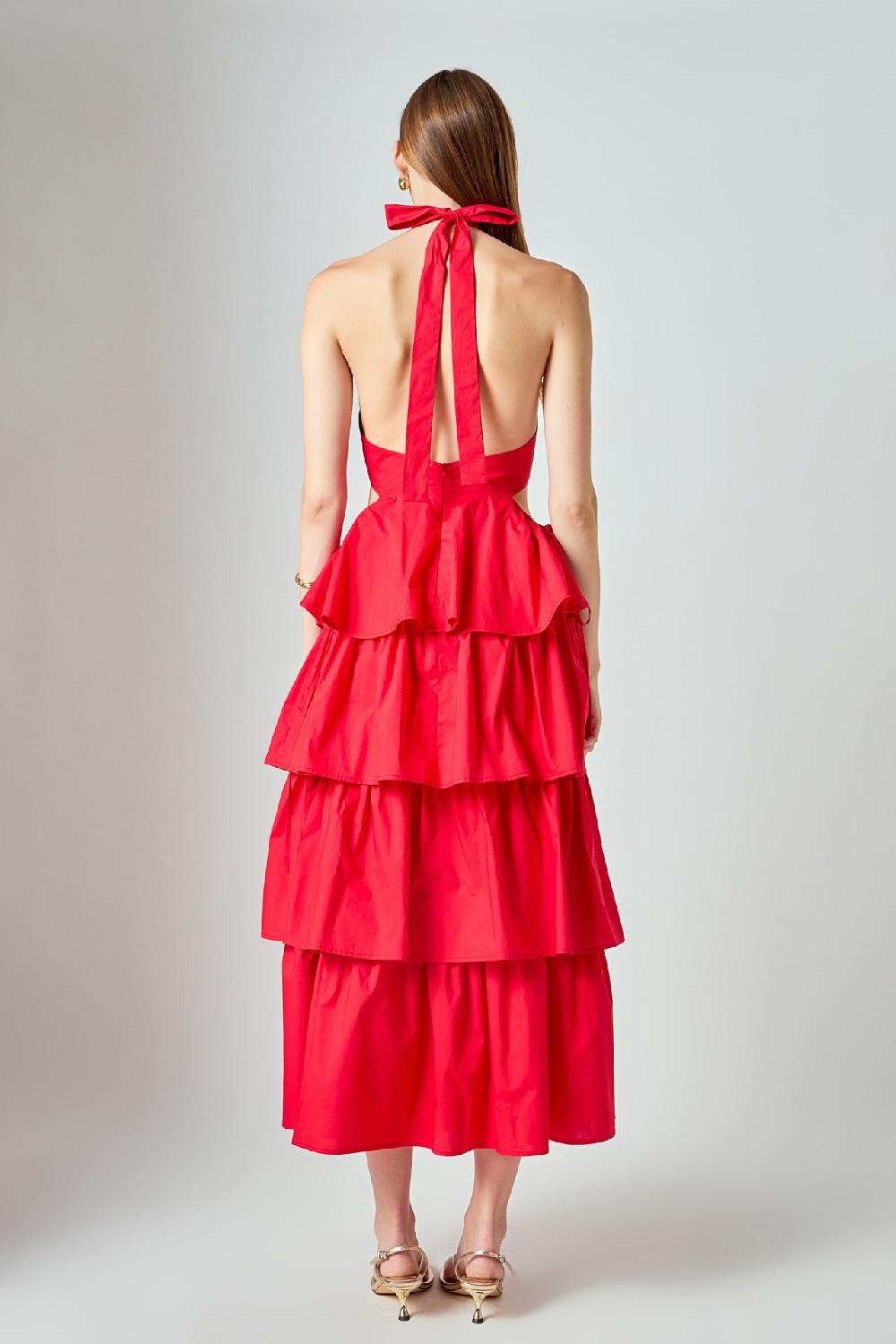 Endless Rose Halter Maxi Dress RED