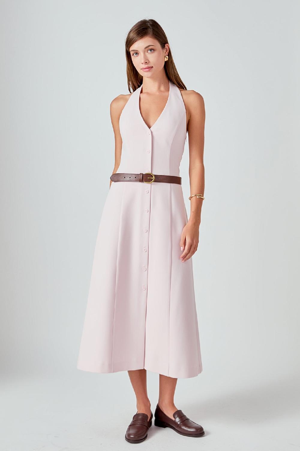 endless rose Halter Midi Dress PINK