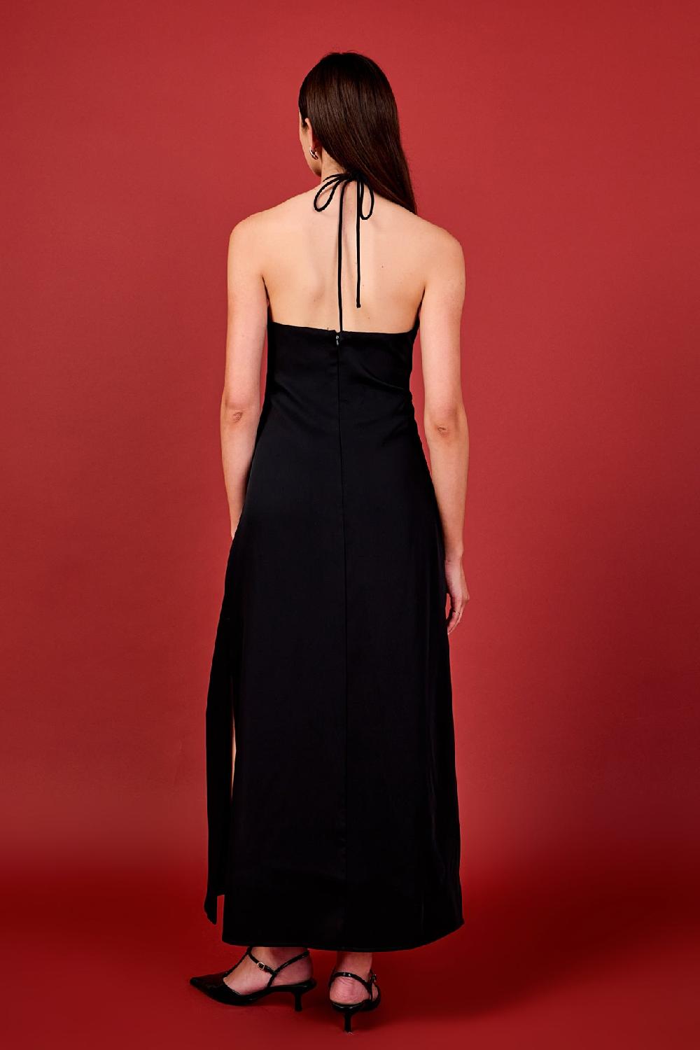 Endless Rose Halter Neck Maxi Dress BLACK