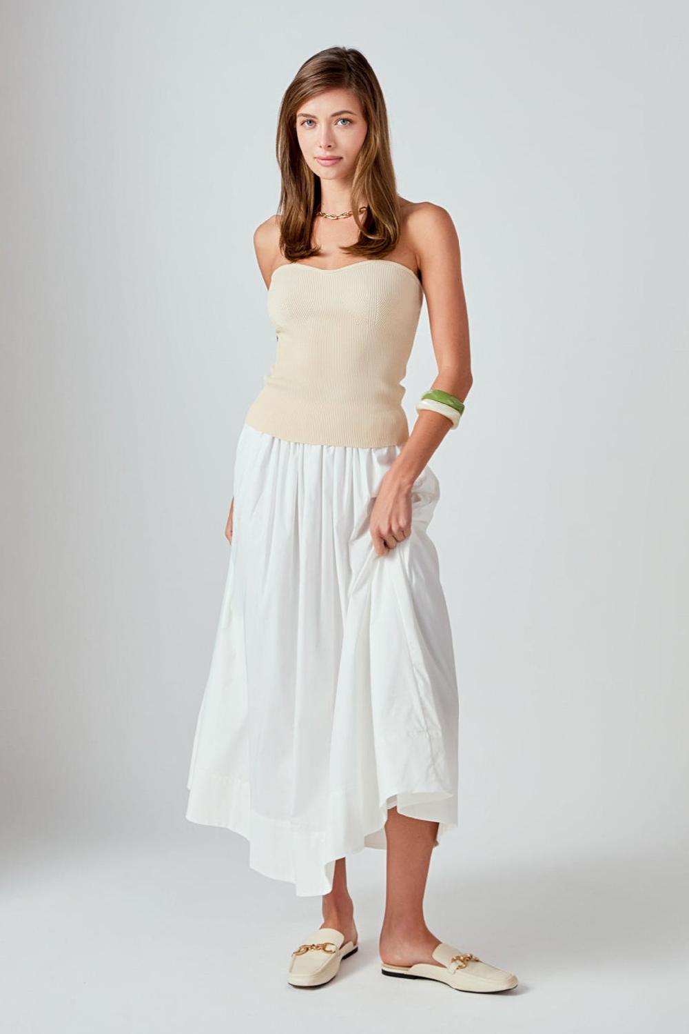 Endless Rose Hana Fitted Knit Tube Top NUDE