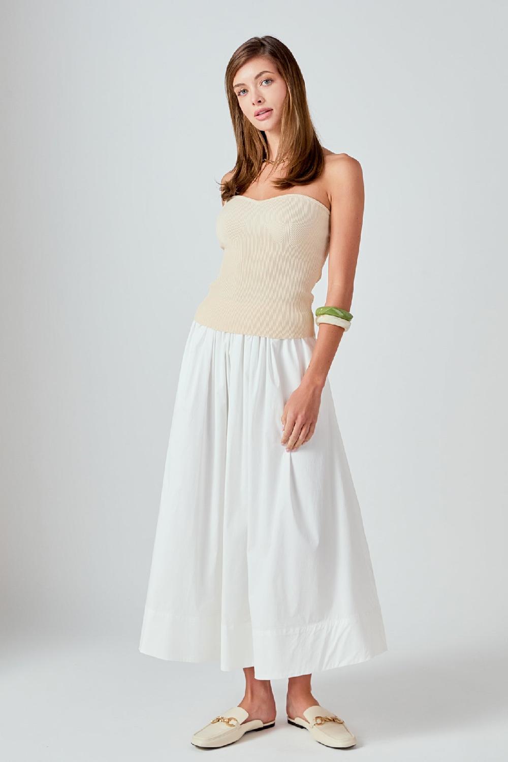 Endless Rose Hana Fitted Knit Tube Top NUDE