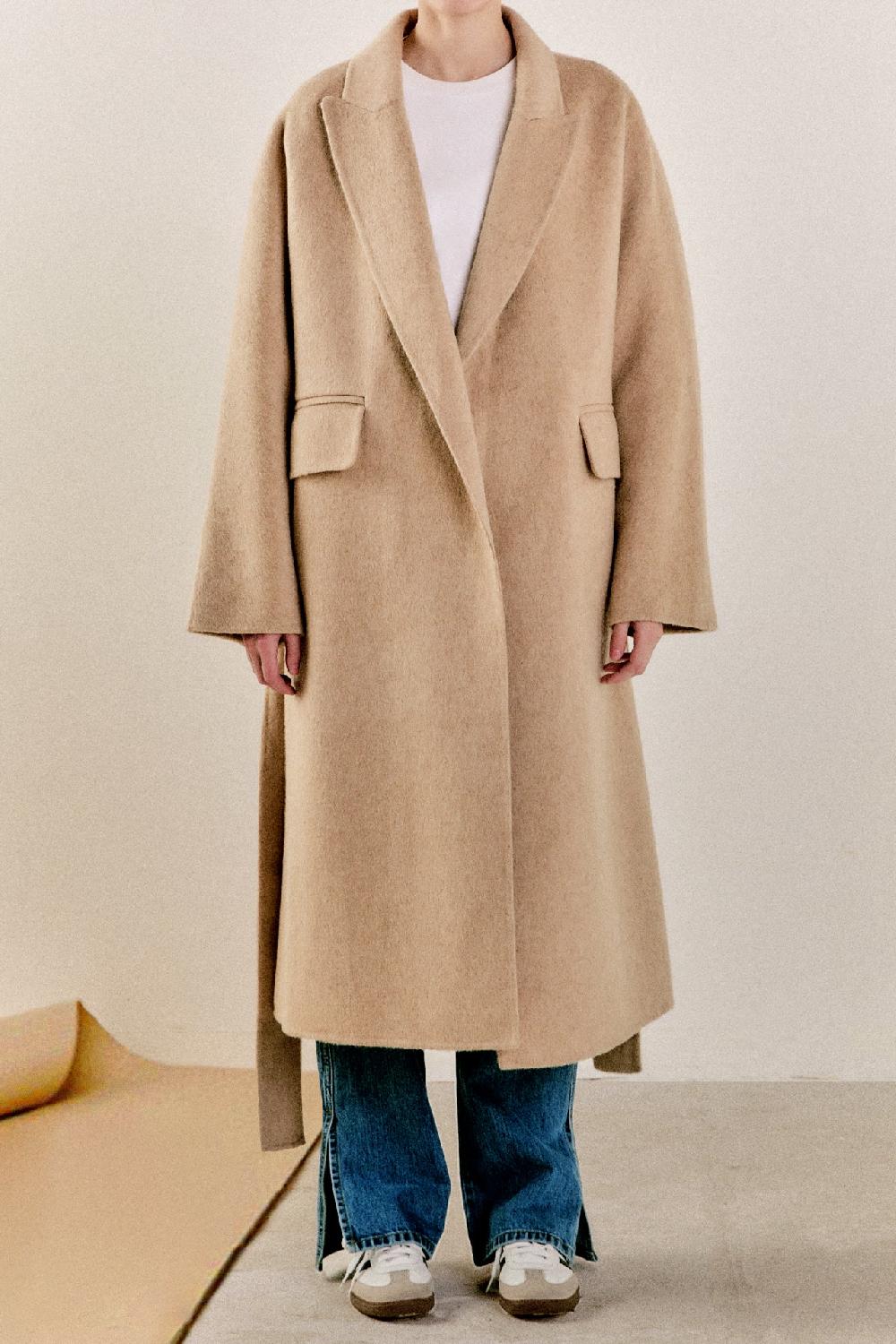 Endless Rose Handmade Blend Belted Maxi Coat BROWN