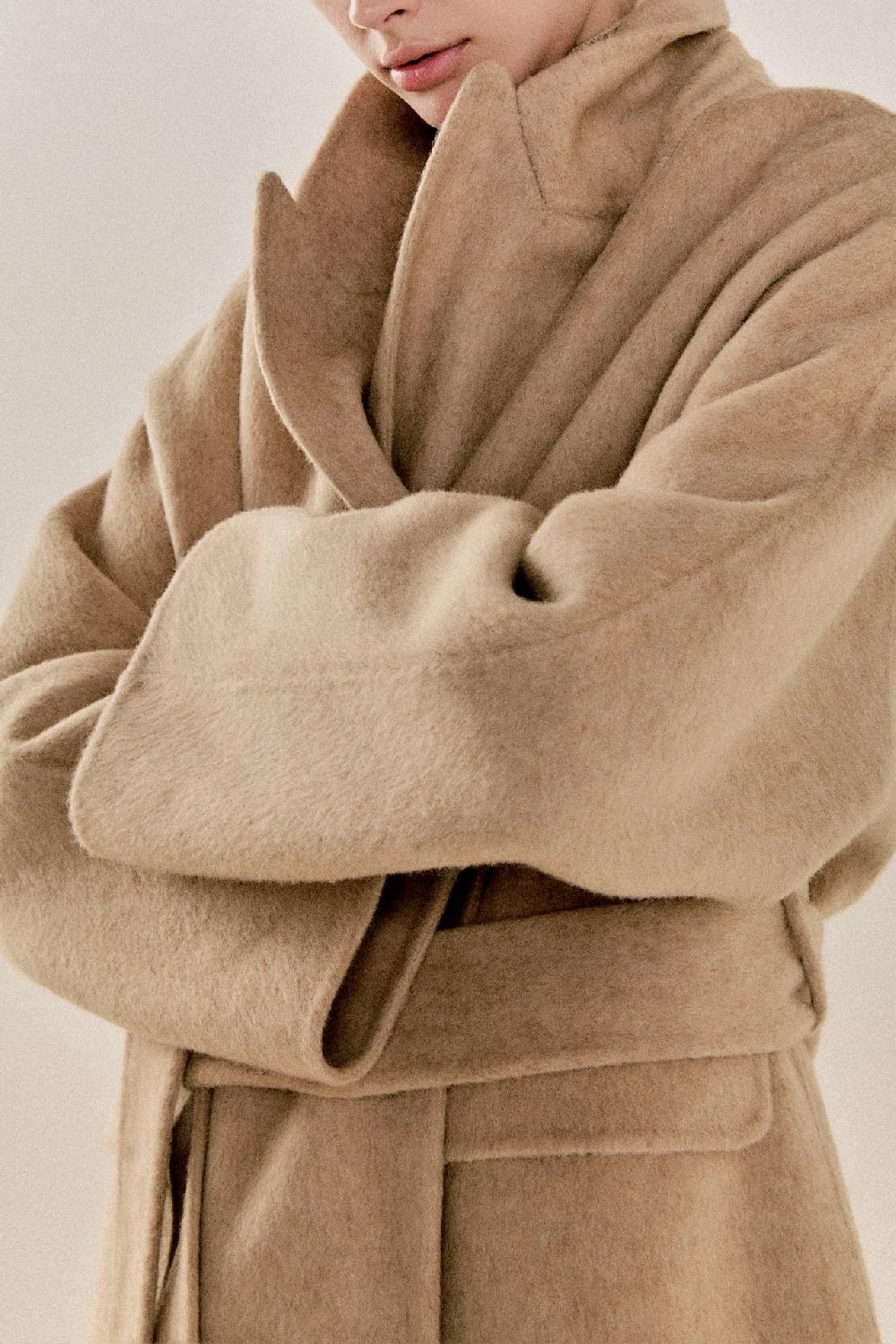 Endless Rose Handmade Blend Belted Maxi Coat BROWN