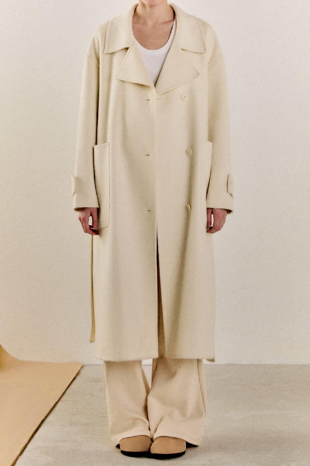 Endless Rose Handmade Blend Belted Maxi Coat CREAM