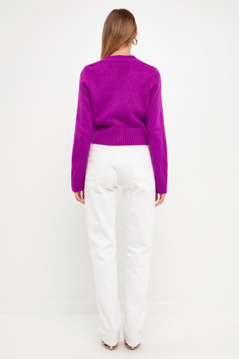 Endless Rose Heart Button Cardigan ORANGE