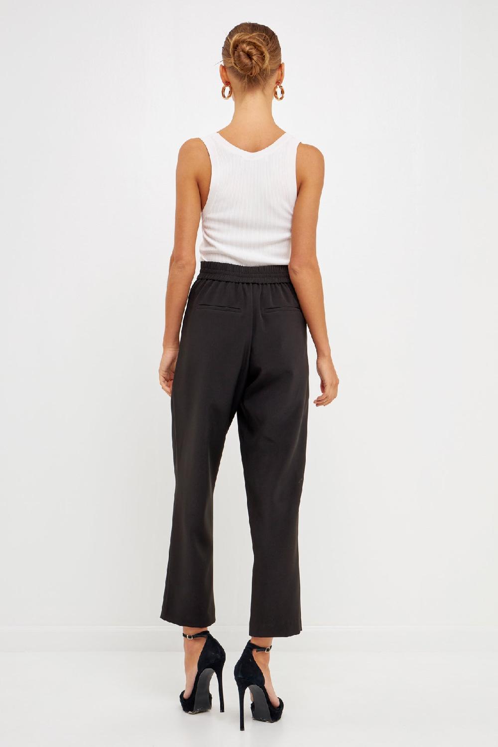 Endless Rose High Waisted Buttoned Trousers BLACK