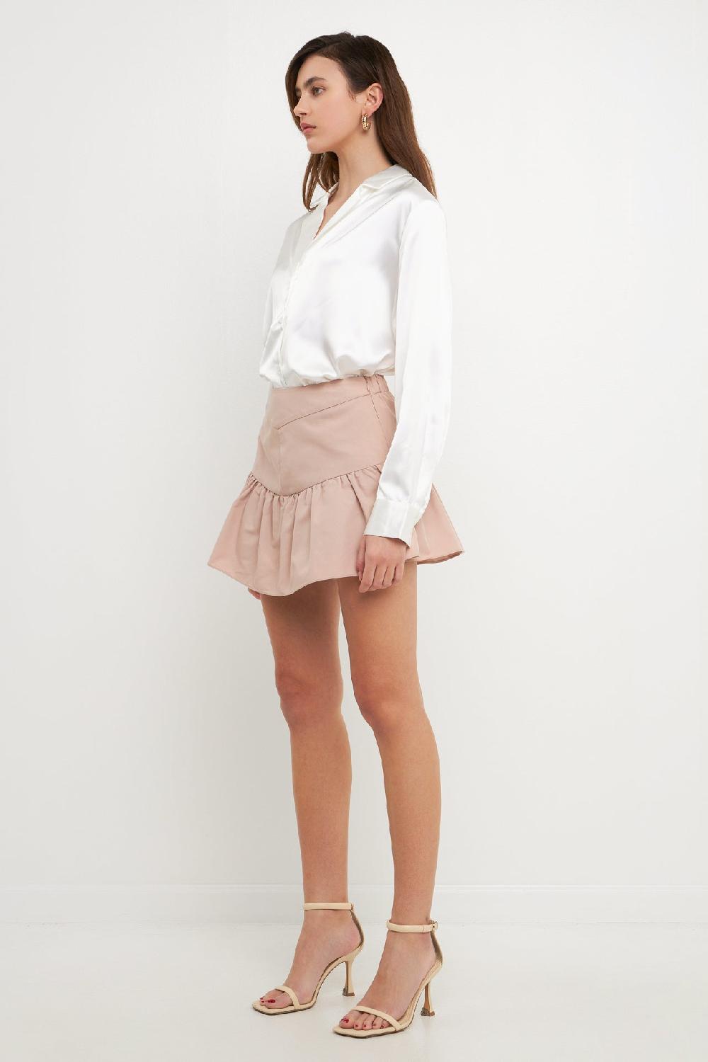 Endless Rose High-Waisted Ruffled Skort DUSTY PINK