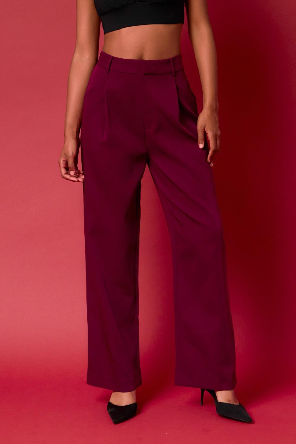 Endless Rose High-Waisted Suit Trousers EMERALD