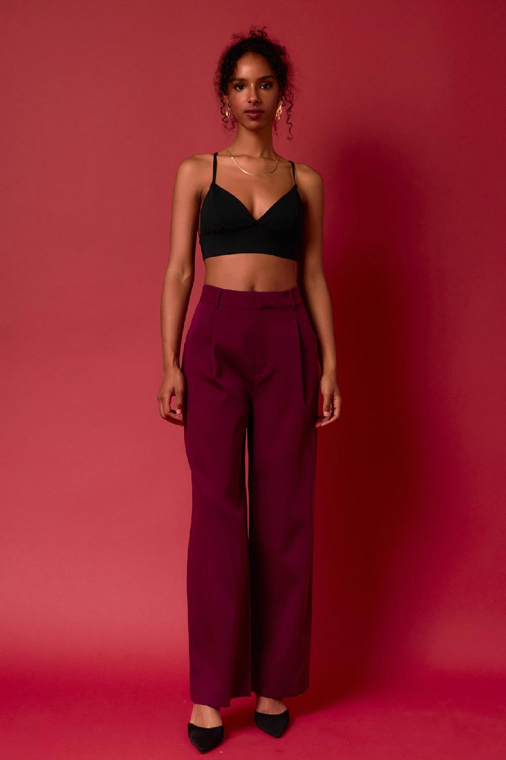endless rose High-Waisted Suit Trousers EMERALD