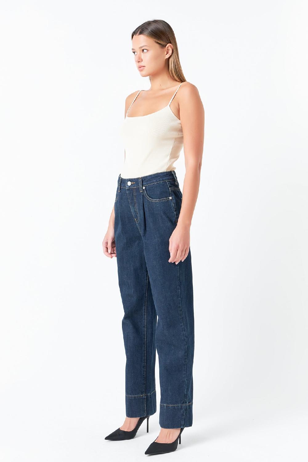 Endless Rose High Waisted Wide Leg Pants NAVY