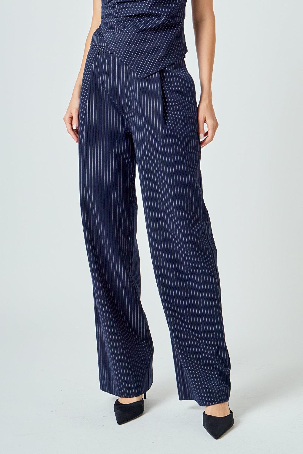 Endless Rose High Waisted Wide Trousers NAVY