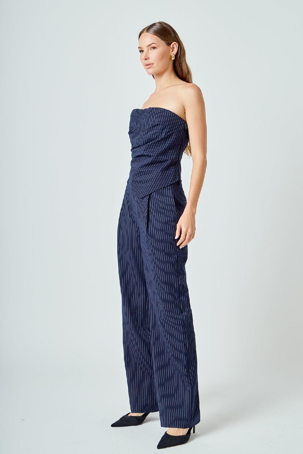 Endless Rose High Waisted Wide Trousers NAVY