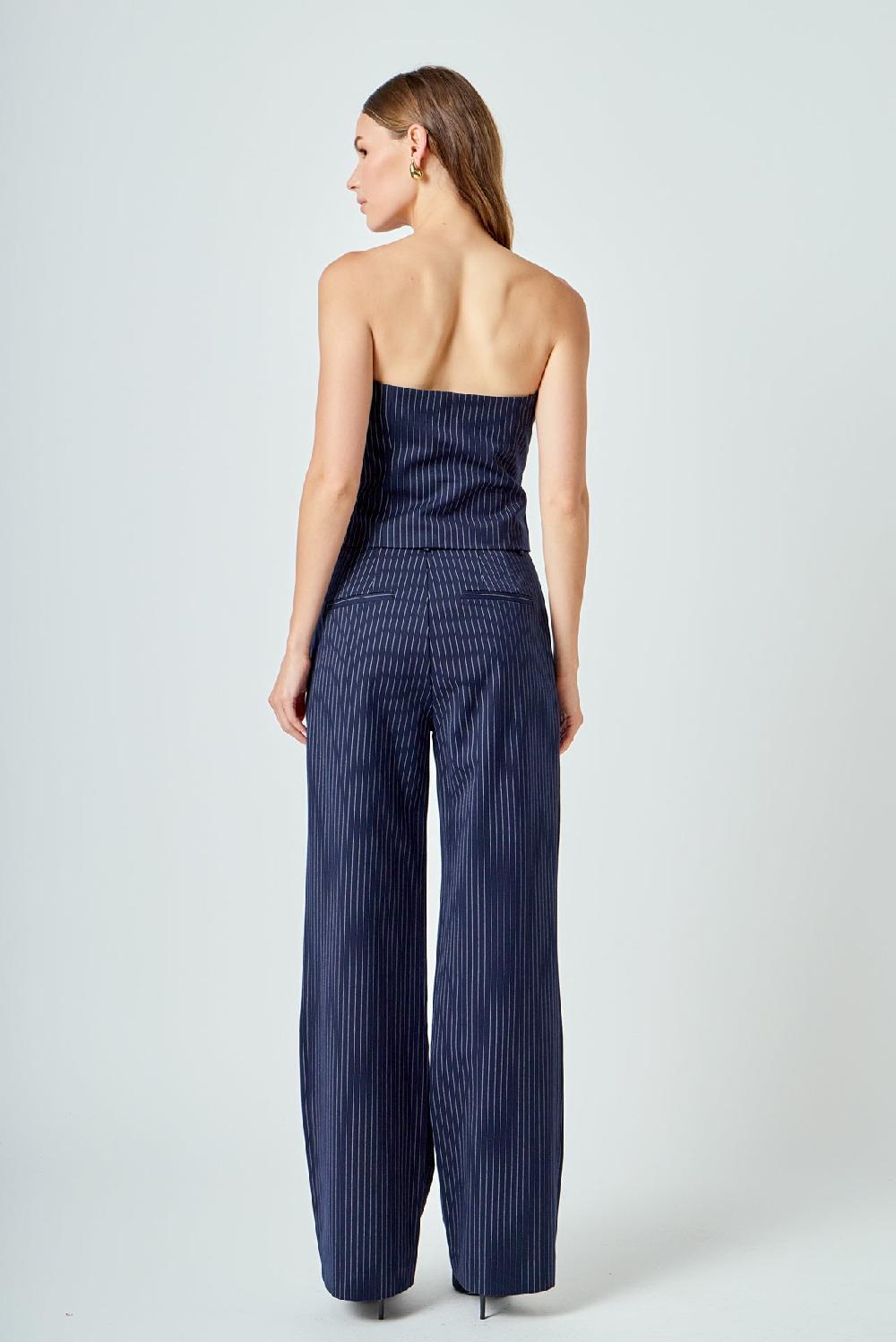 Endless Rose High Waisted Wide Trousers NAVY