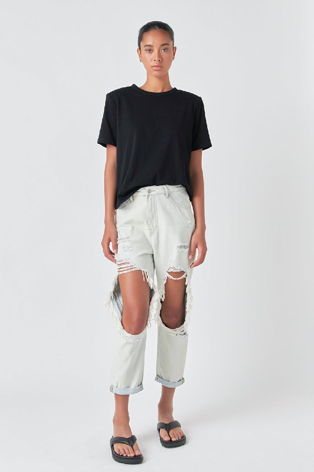 Endless Rose Highly Distressed Jeans LIGHT DENIM