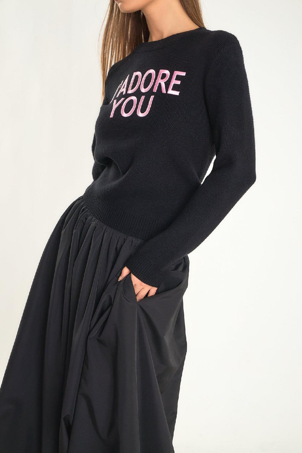 Endless Rose J'adore You Sweater BLACK