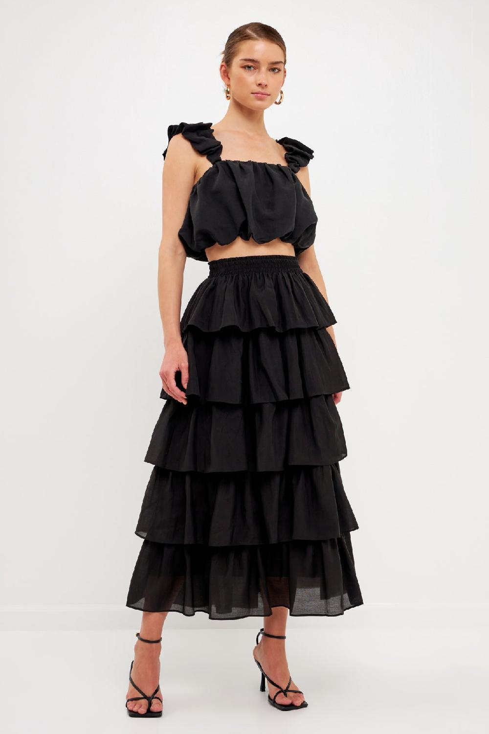 endless rose Kang Kang Midi Skirt OLIVE