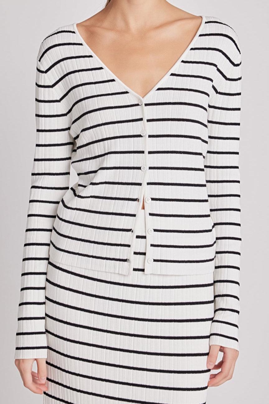 Endless Rose Knit Cardigan IVORY/BLACK