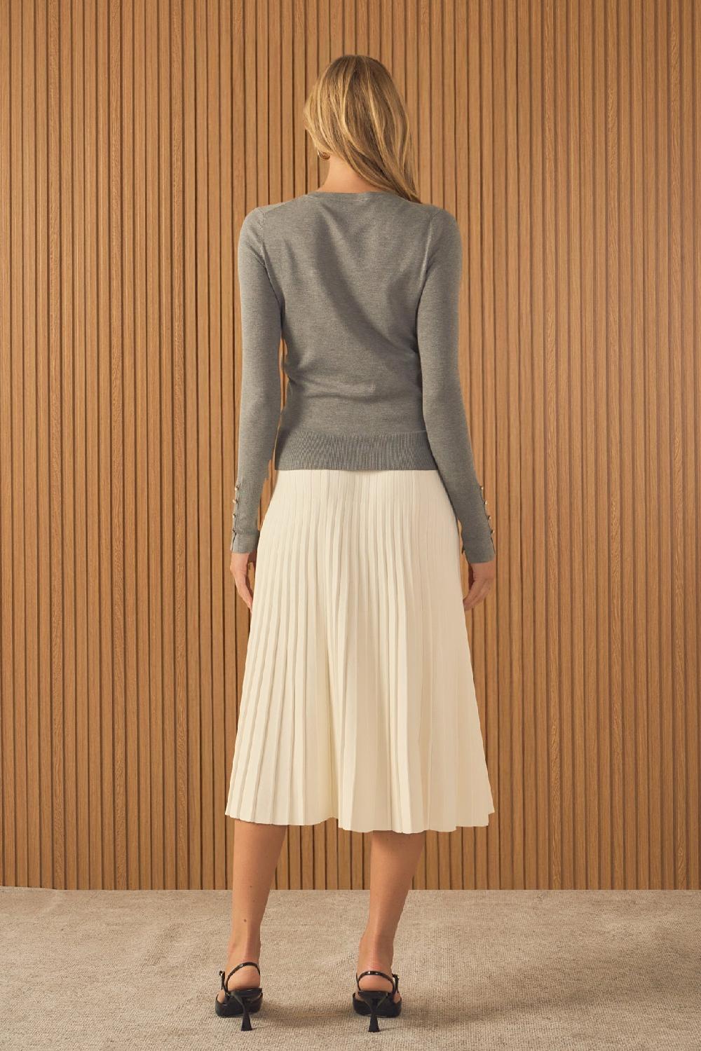 Endless Rose Knit Midi Skirt IVORY