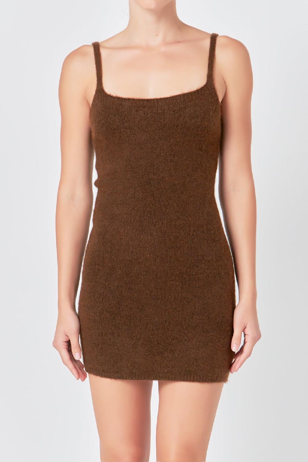 Endless Rose Knit Mini Dress BROWN
