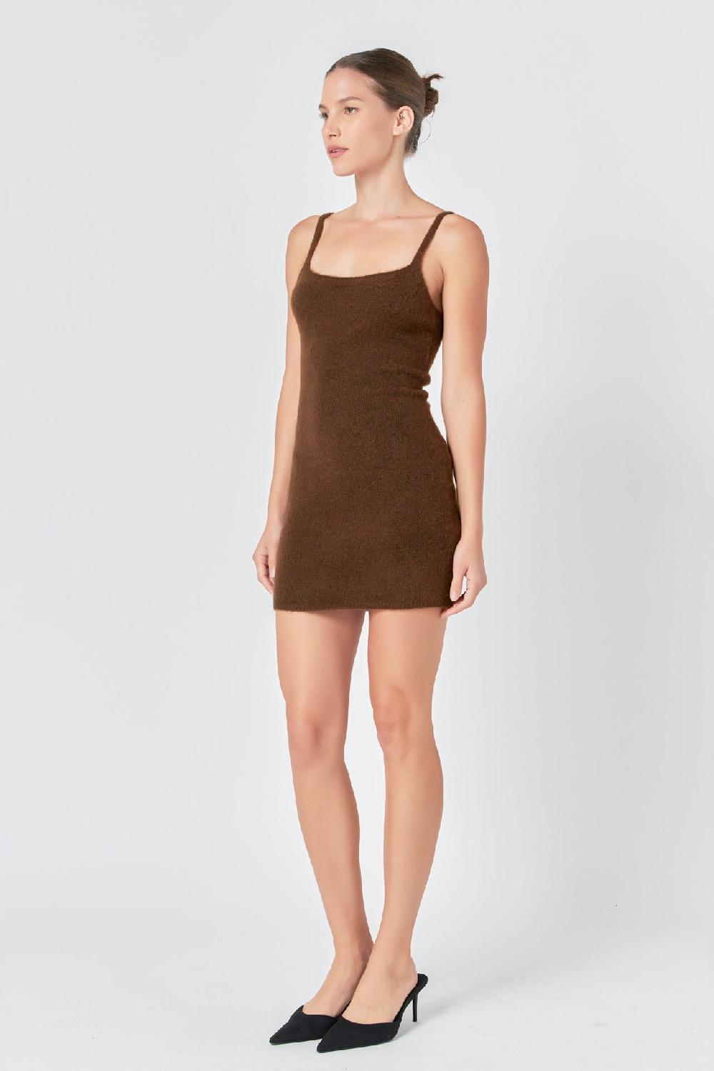 Endless Rose Knit Mini Dress BROWN