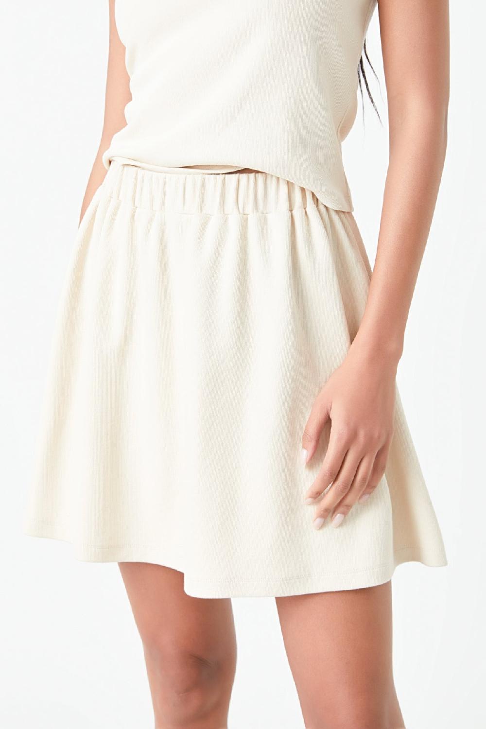 Endless Rose Knit Mini Skirt BEIGE
