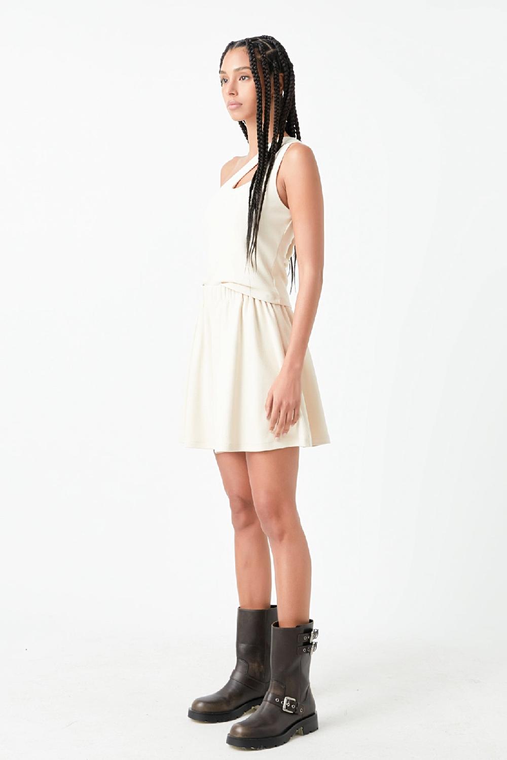 Endless Rose Knit Mini Skirt BEIGE