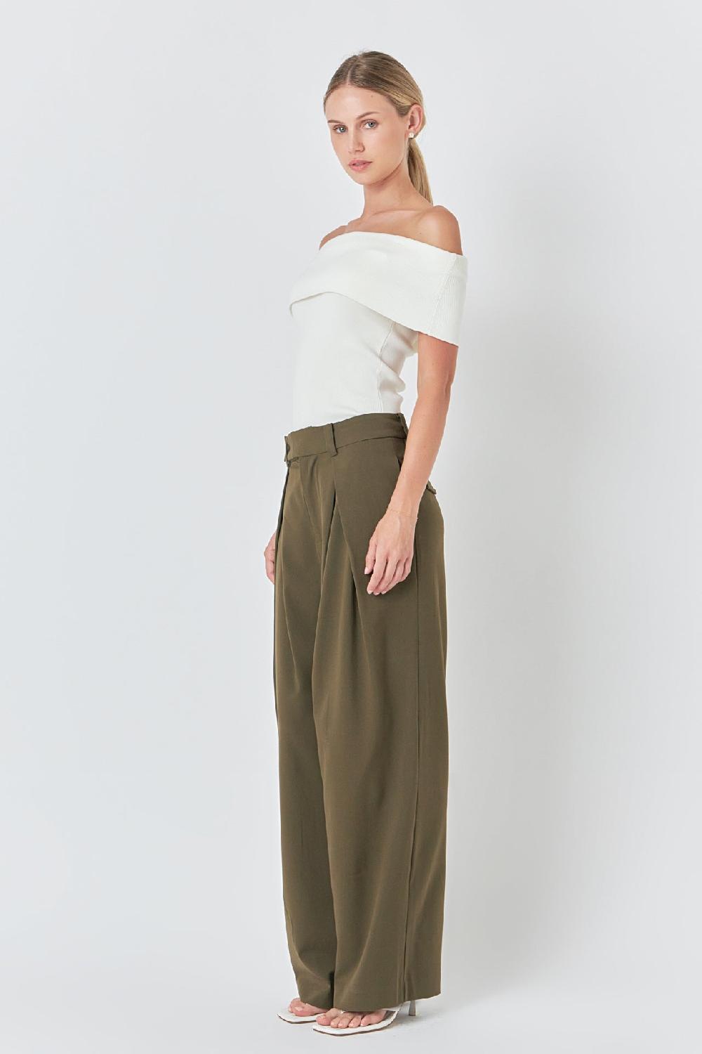 Endless Rose Knit Off Shoulder Top IVORY