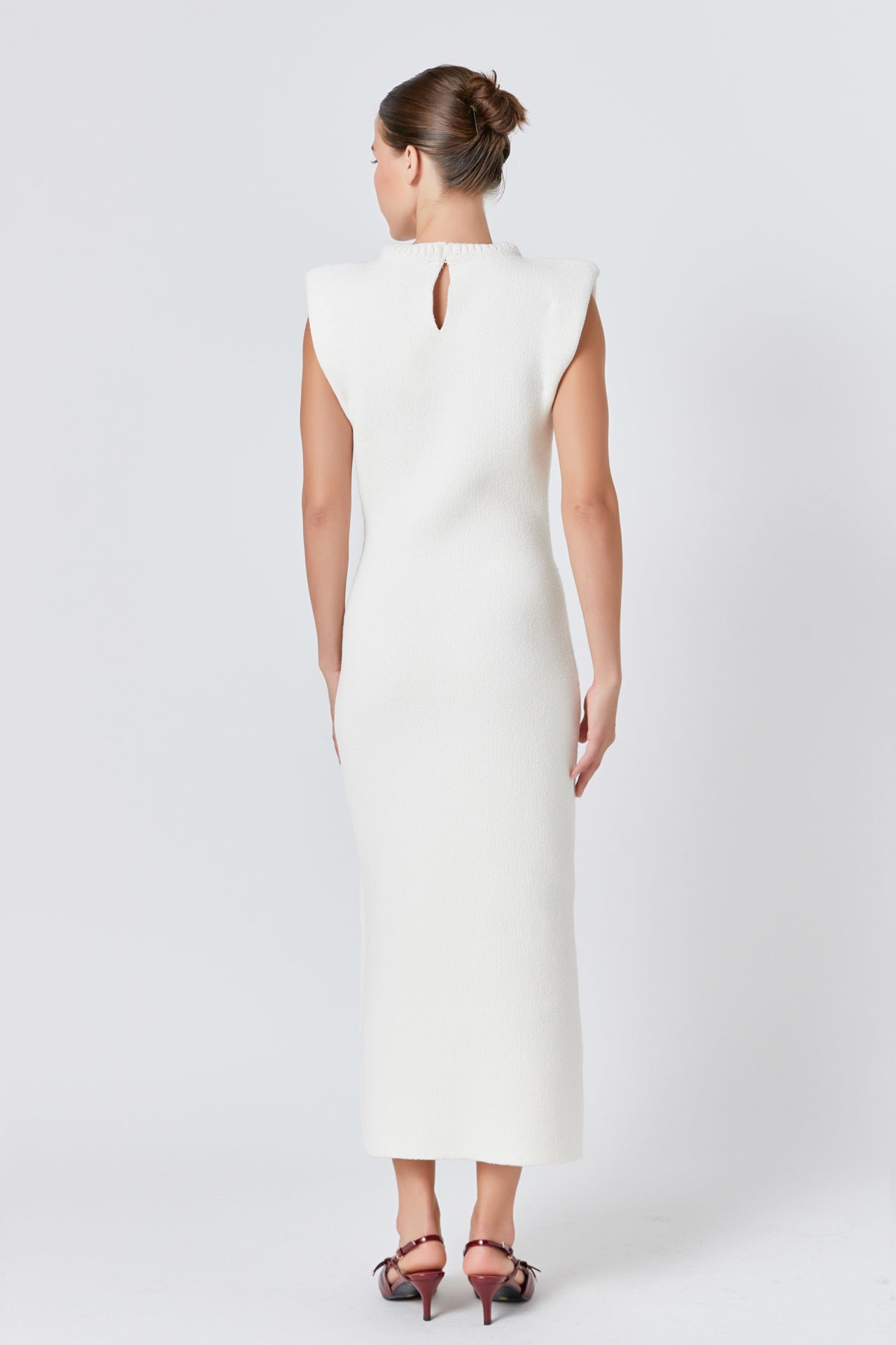 Endless Rose Knit Padded Maxi Dress CREAM