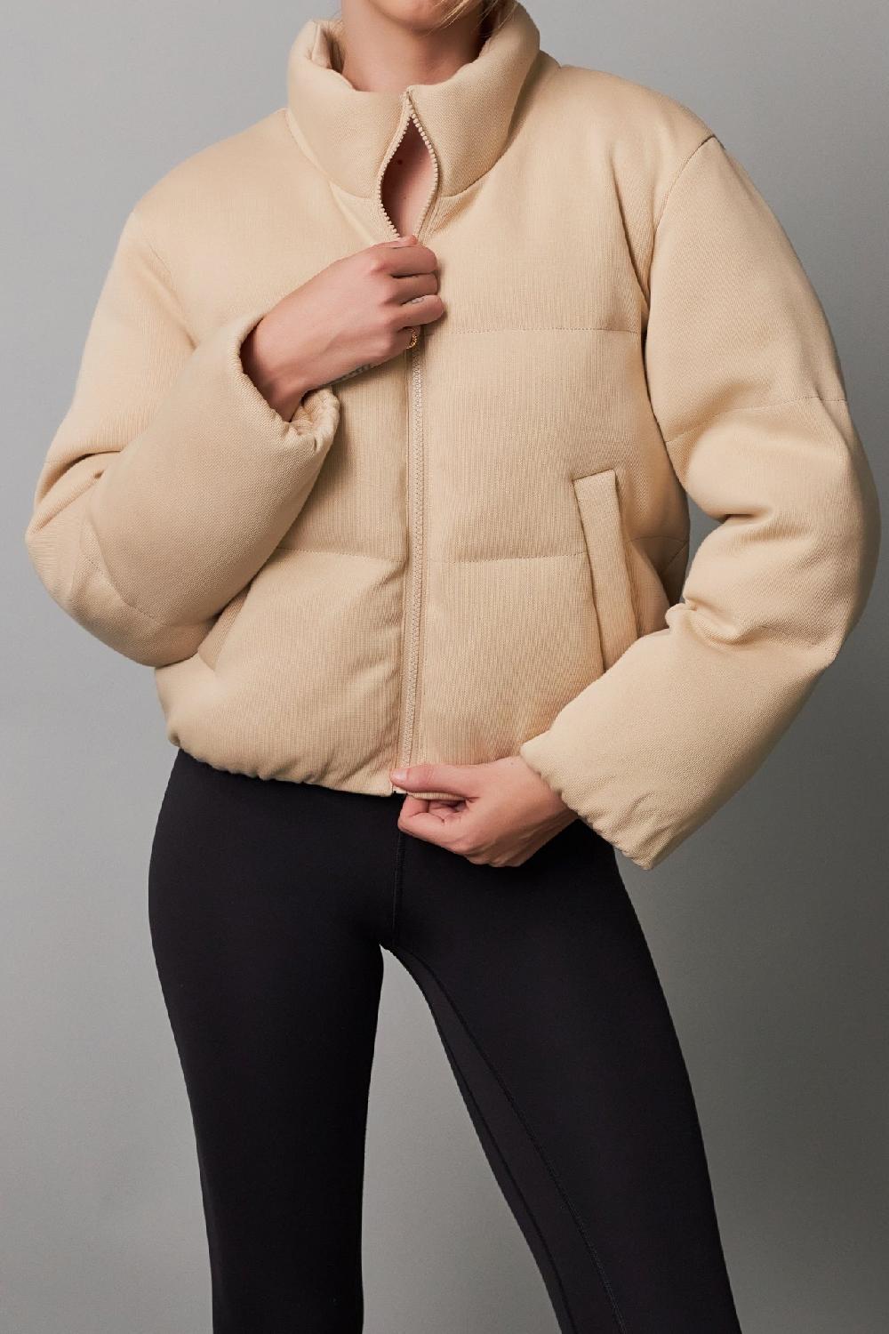 Endless Rose Knit Puffer Jacket NUDE
