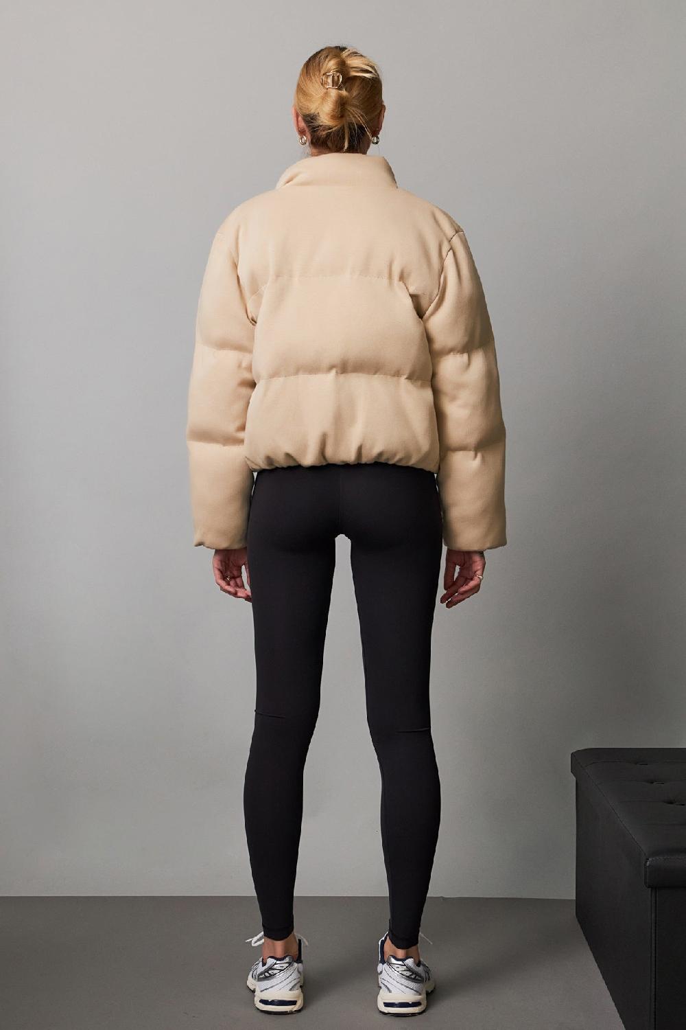 Endless Rose Knit Puffer Jacket NUDE