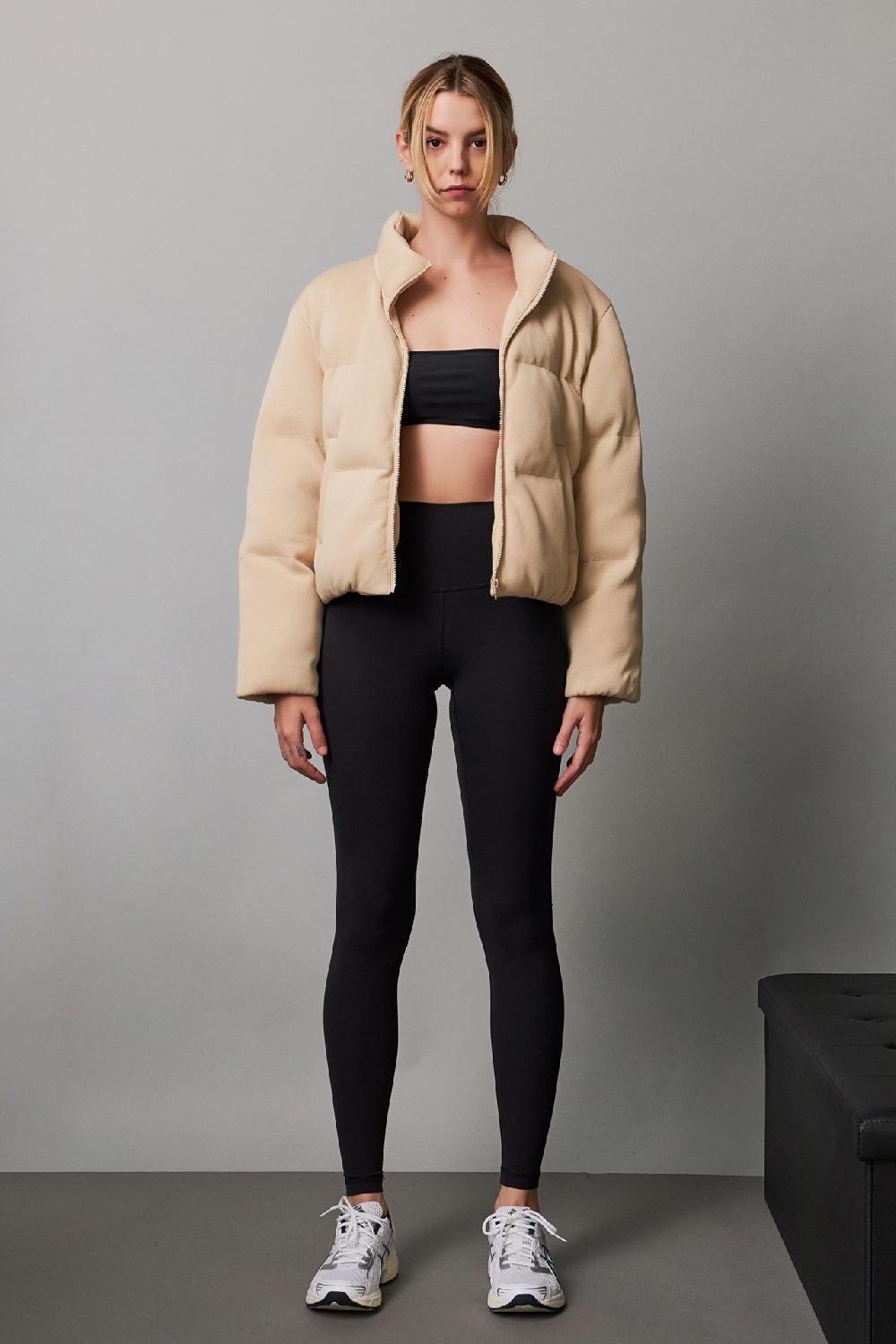 Endless Rose Knit Puffer Jacket NUDE