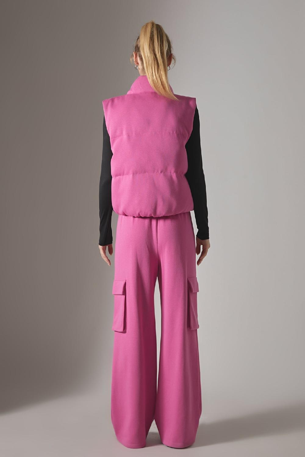 Endless Rose Knit Puffer Vest PINK