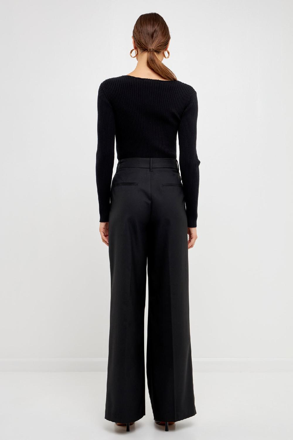 Endless Rose Knit Wrap Sweater BLACK