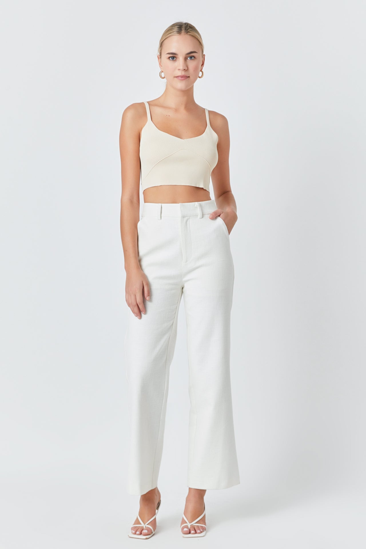 endless rose Knitted Bralette Top POWDER BLUE