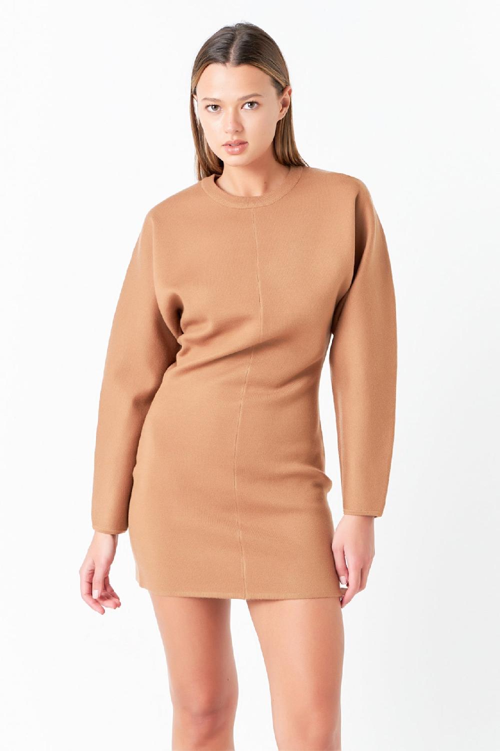 Endless Rose Knitted Mini Dress CAMEL