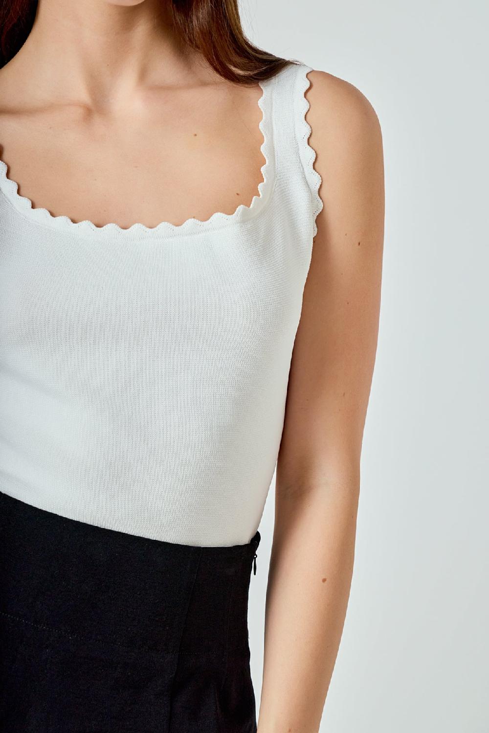 Endless Rose Knitted Tank Top IVORY