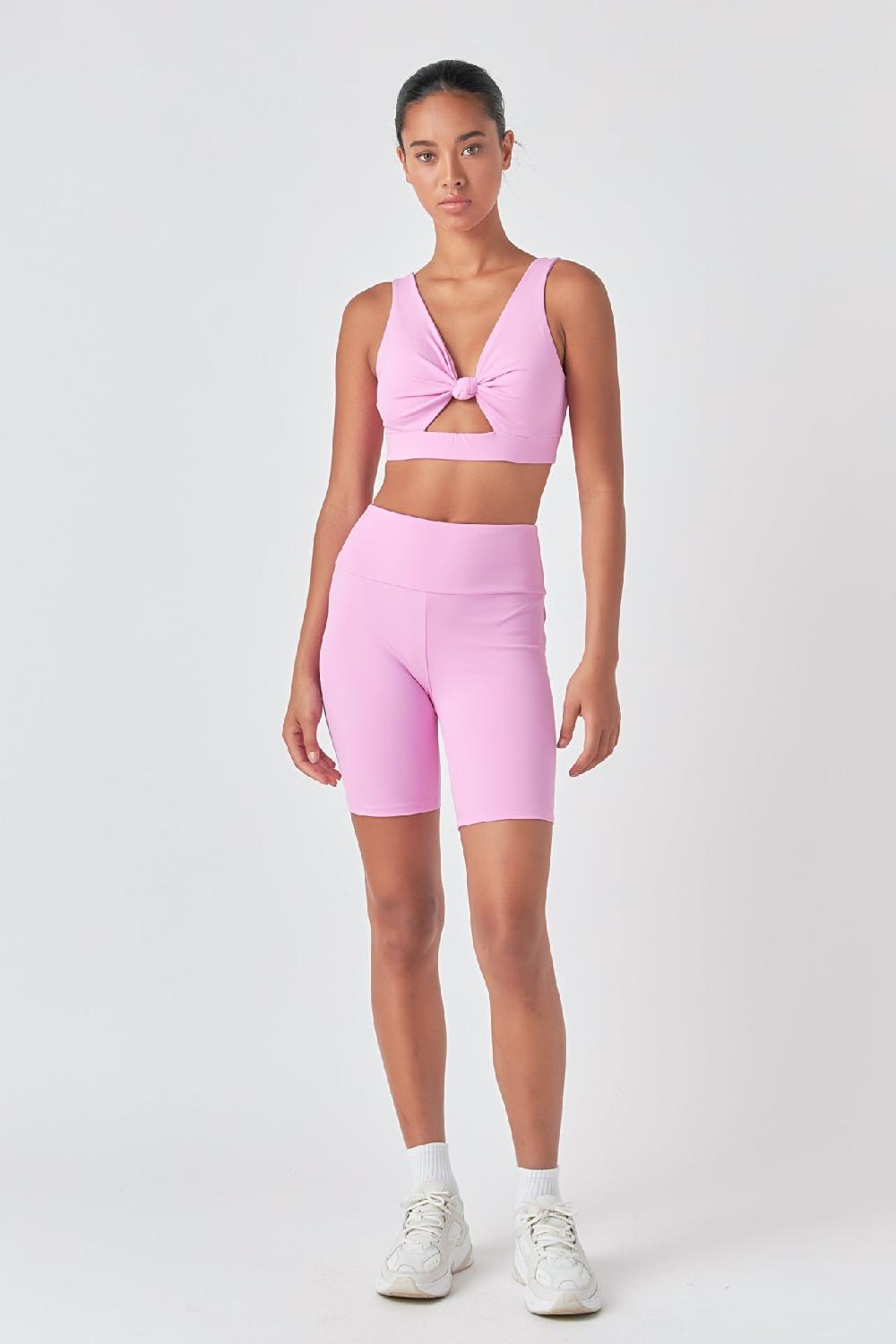 Endless Rose Knotted Cut Out Tank Top PINK