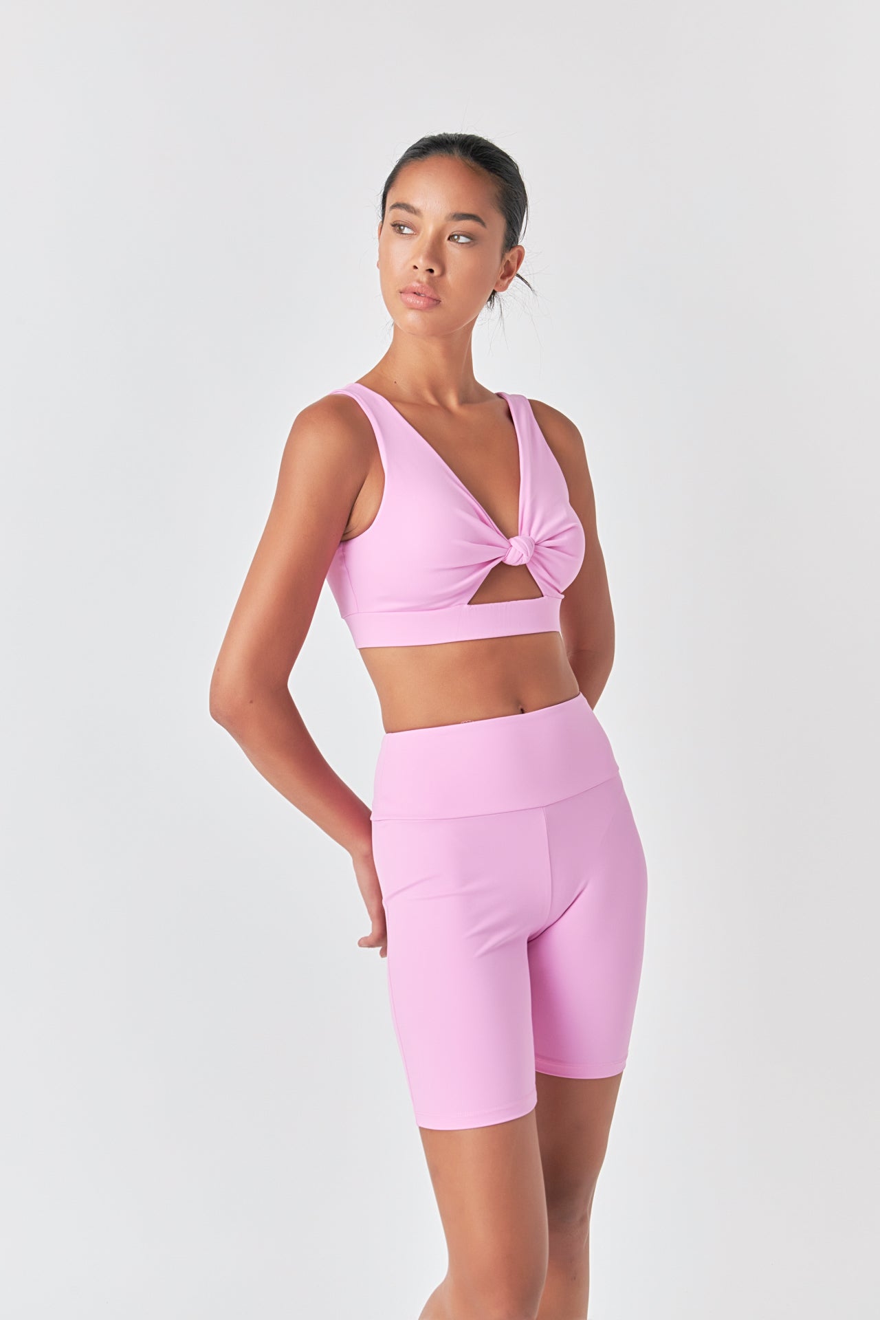 endless rose Knotted Cut Out Tank Top PINK