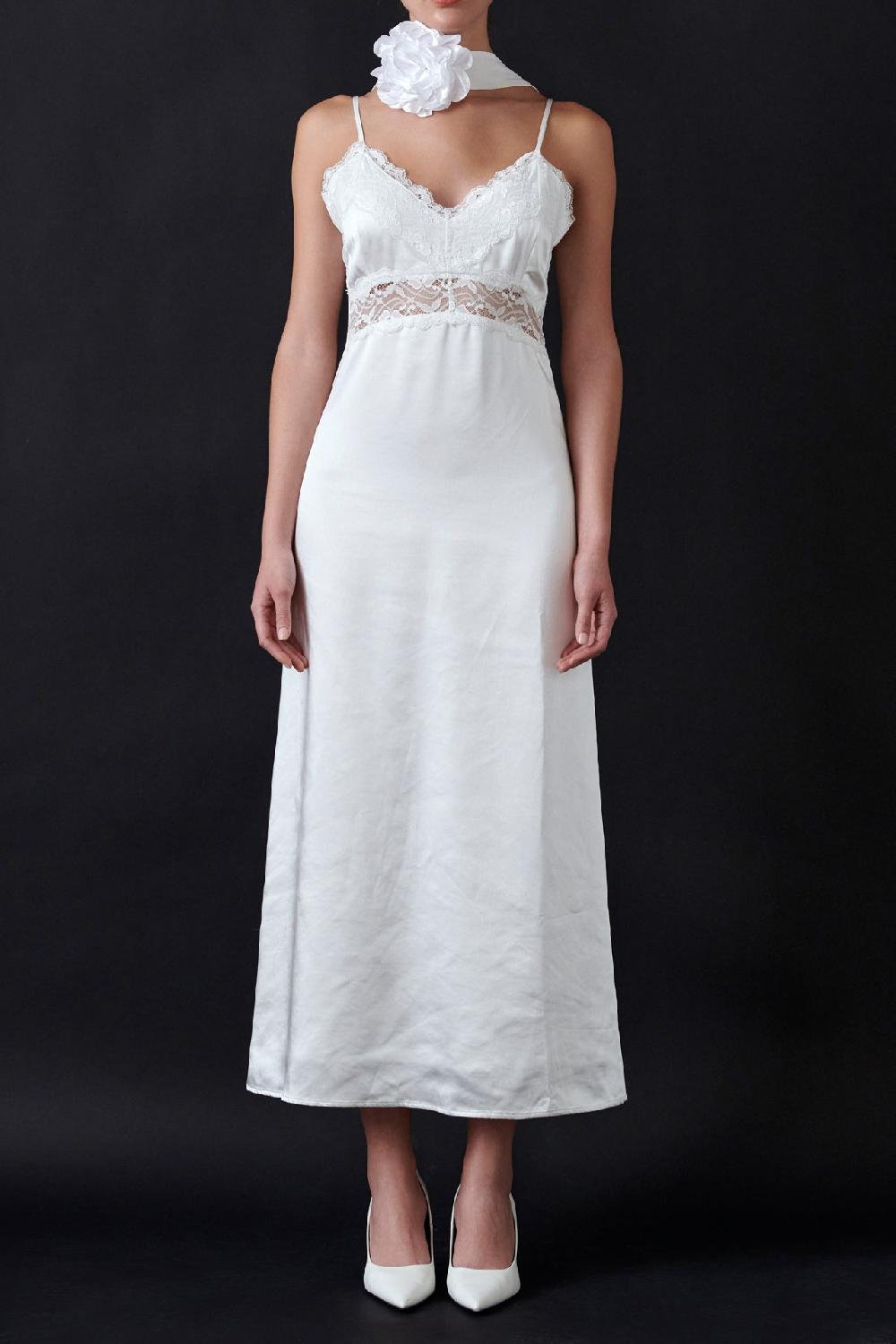 Endless Rose Lace Maxi Slip WHITE