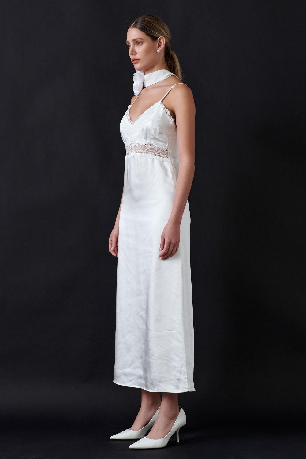 Endless Rose Lace Maxi Slip WHITE