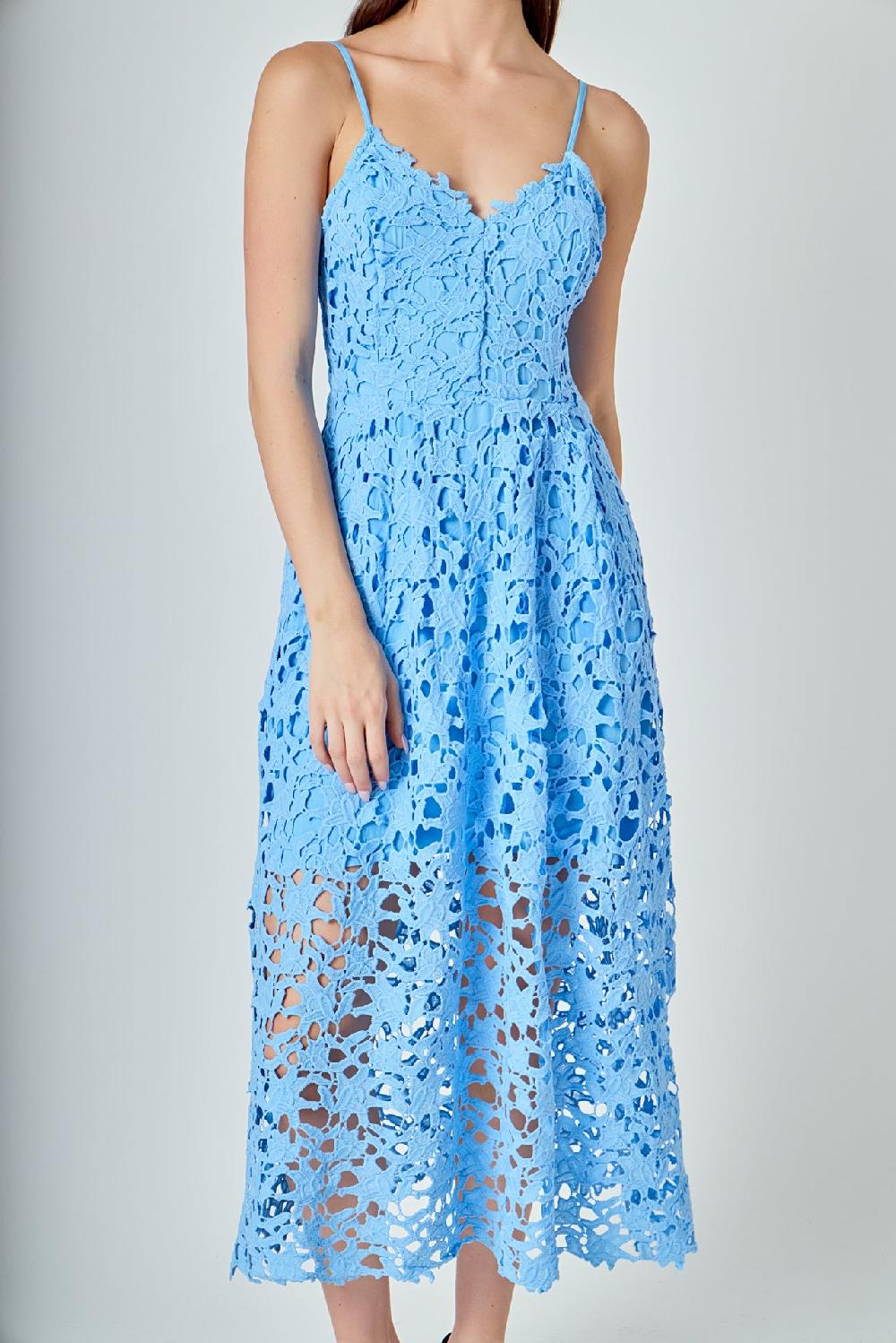 Endless Rose Lace Midi Dress POWDER BLUE