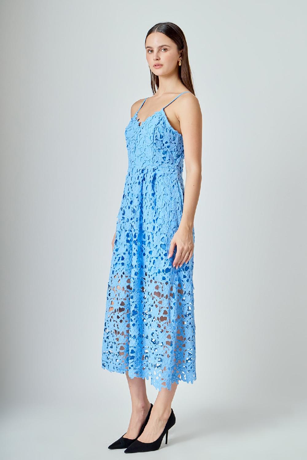 Endless Rose Lace Midi Dress POWDER BLUE