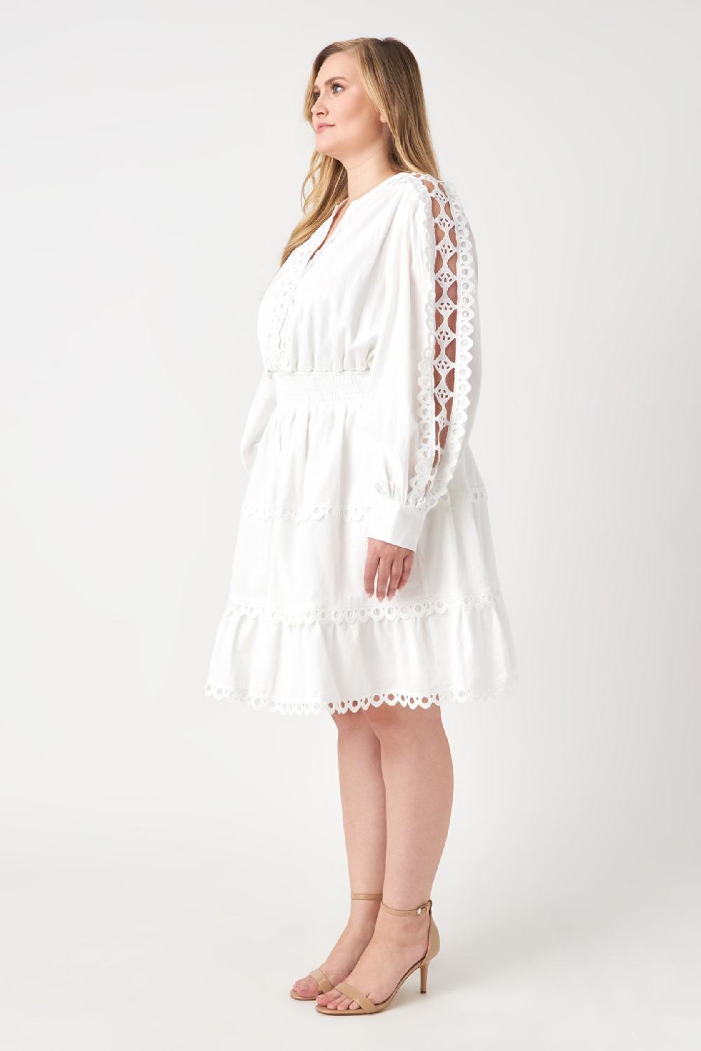 Endless Rose Lace Trim Mini Dress WHITE