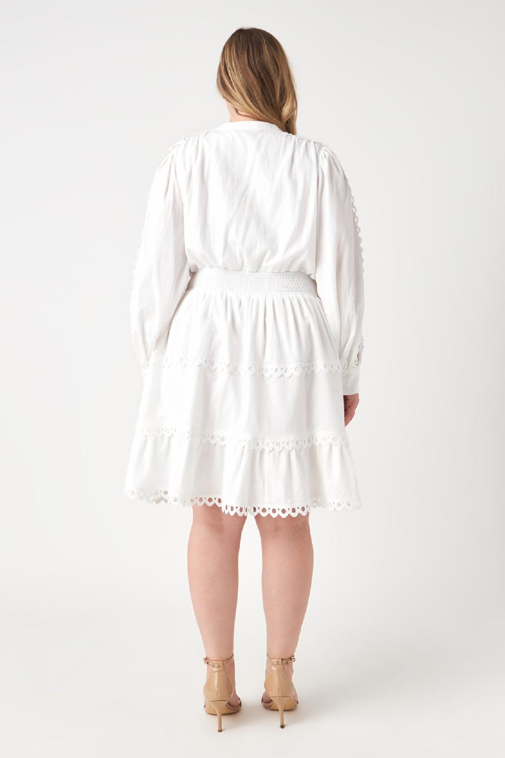 Endless Rose Lace Trim Mini Dress WHITE