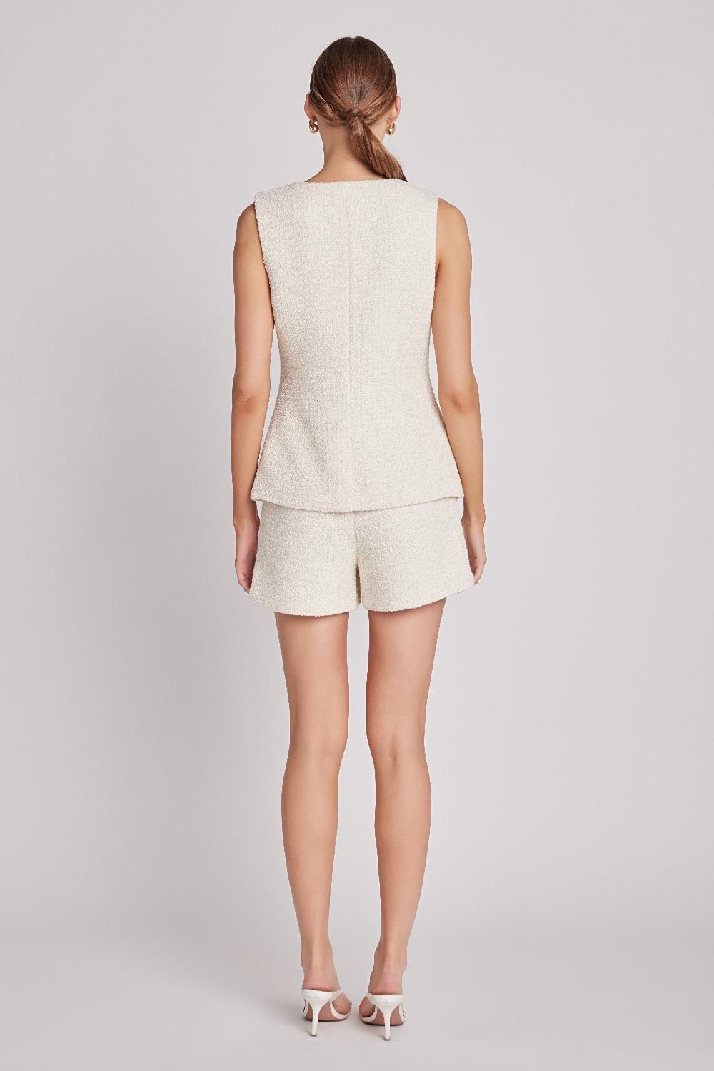 Endless Rose Lauren Tweed Buttoned Shorts IVORY