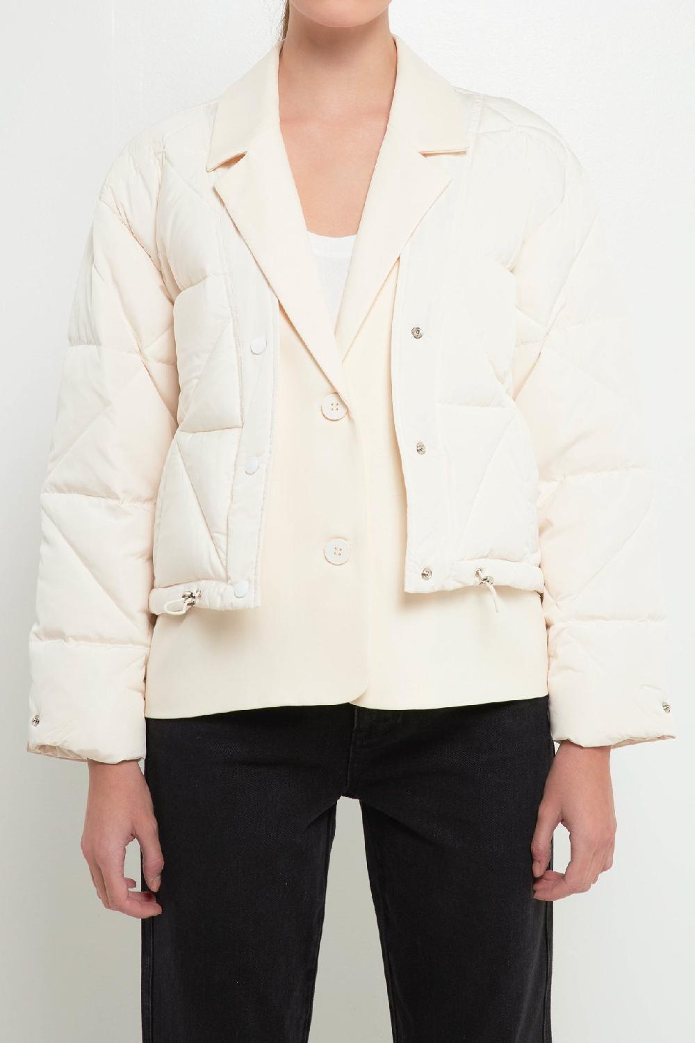 Endless Rose Layered Quilted Jacket CREAM