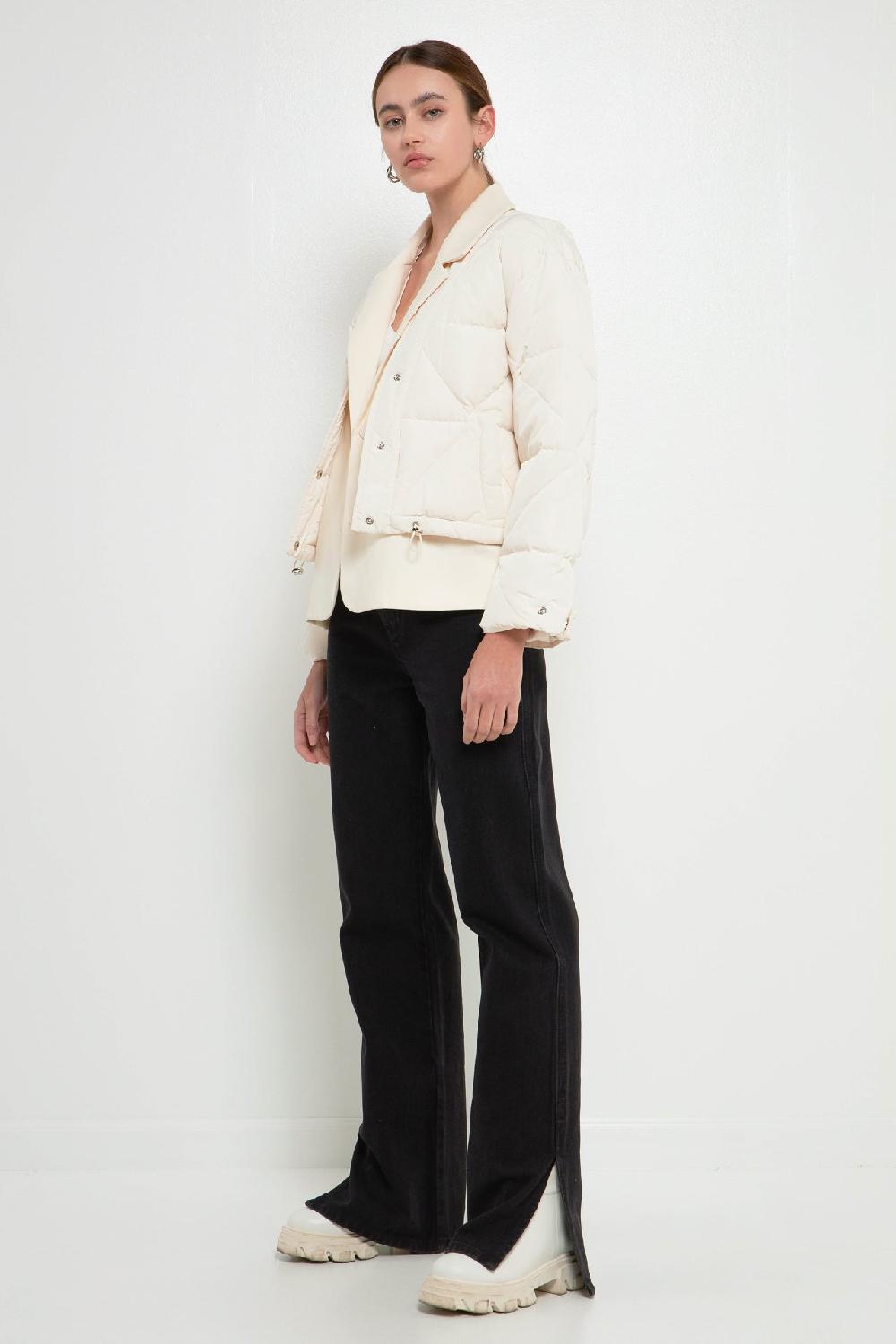 Endless Rose Layered Quilted Jacket CREAM