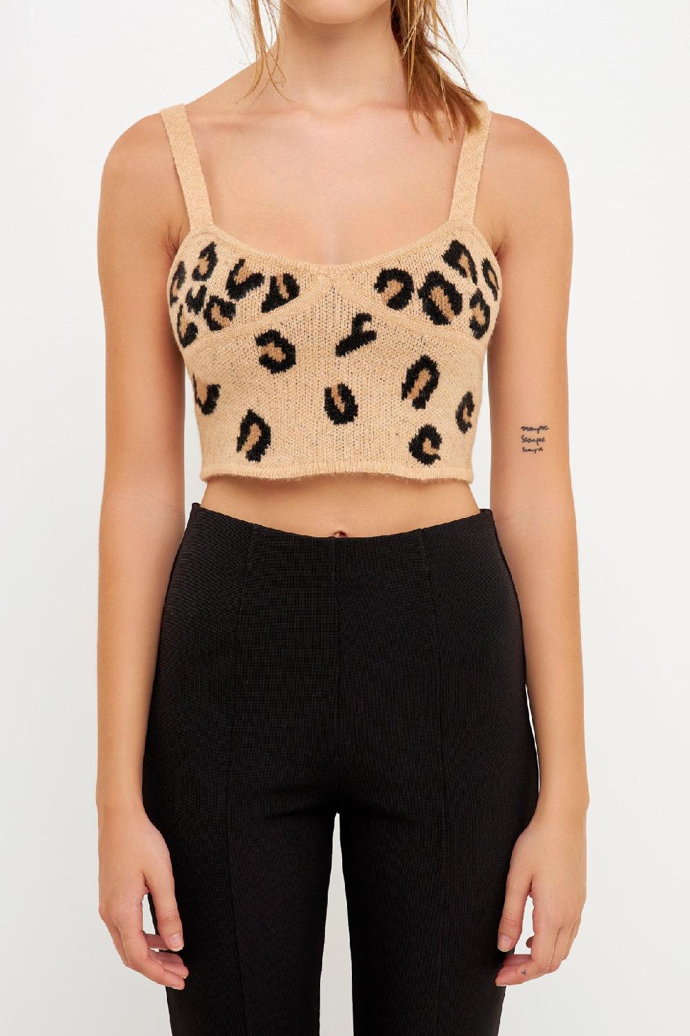 Endless Rose Leopard Bustier Knit LEOPARD